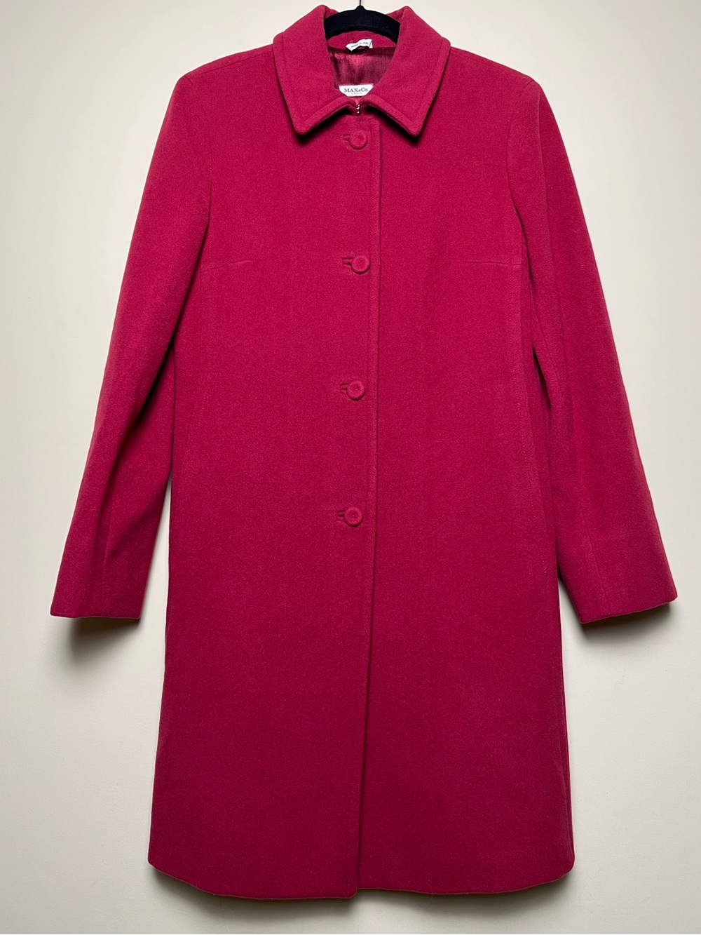 Max & Co. Magenta Single Breasted Wool Pea Coat Made in Italy Women’s Size 8